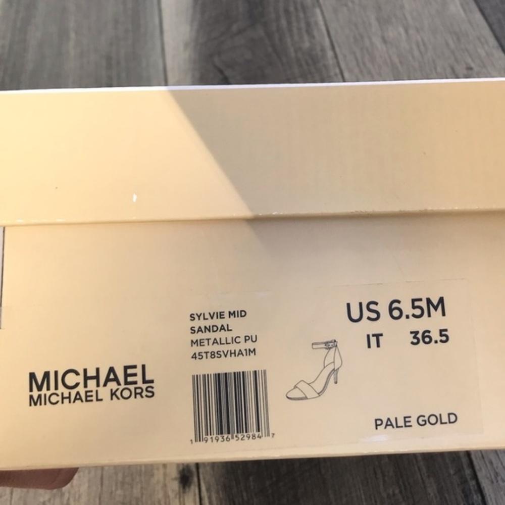 Michael Kors Sylvie MID Sandal Pale Gold W AUTHENT - Picture 8 of 8
